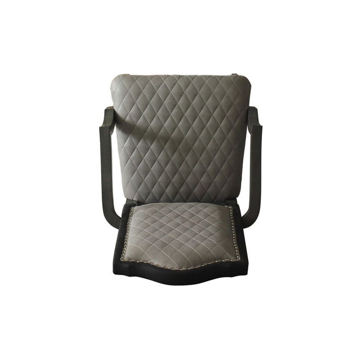 House Beatrice - Arm Chair Set of 2) - Two Tone Gray Fabric & Charcoal