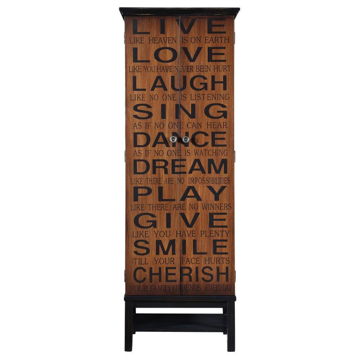 Lovegood - 2-Door Accent Cabinet - Rich Brown And Black Unique Piece Furniture