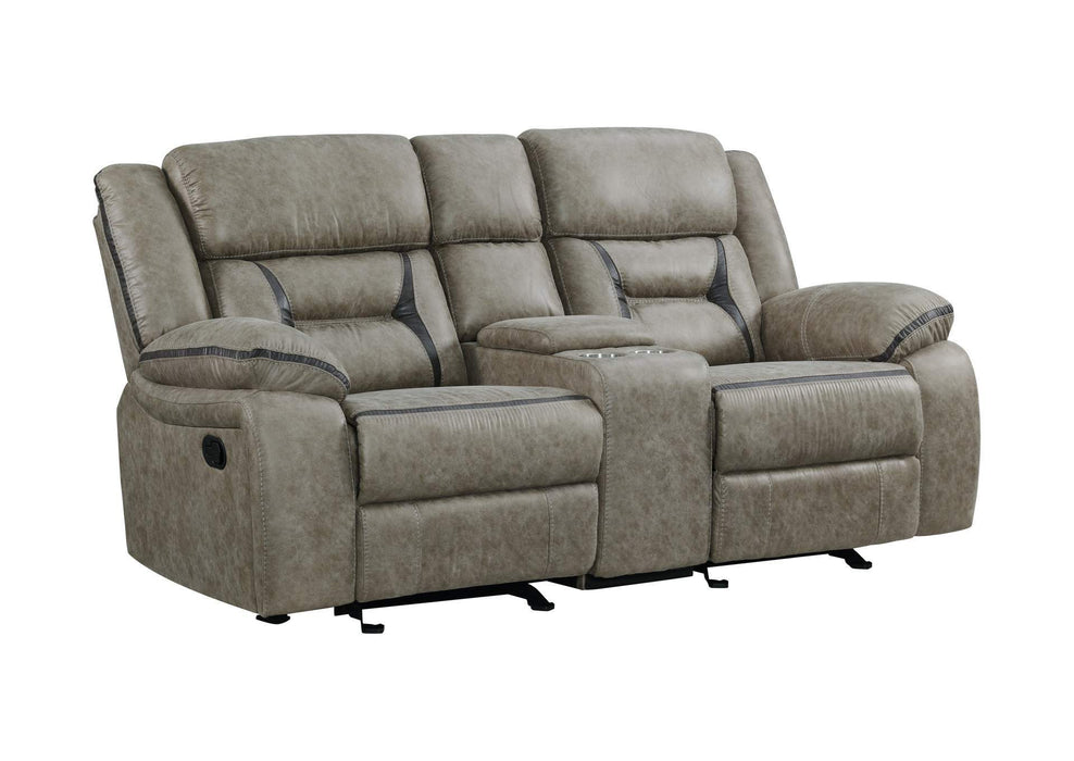 Denali Faux Leather Upholstered 2 Pieces Sofa Set Made With Wood Finished In Gray