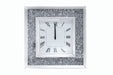 Noralie - Wall Clock - Mirrored & Faux Diamonds - 20" Unique Piece Furniture