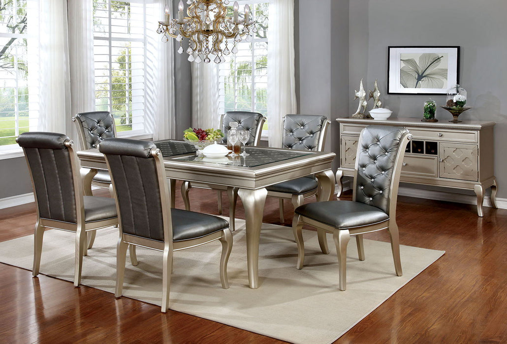 Amina - 6 Dining Table - Champagne