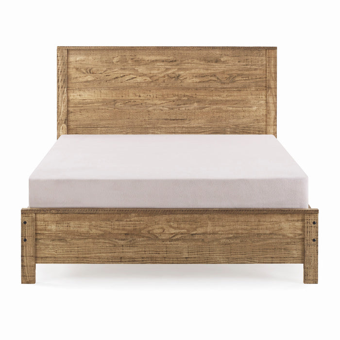 Yes4Wood Albany Solid Wood Walnut Bed, Modern Rustic Wooden Full Size Bed Frames Box Spring Needed