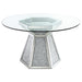 Quinn - Hexagon Pedestal Glass Top Dining Table - Mirror Unique Piece Furniture