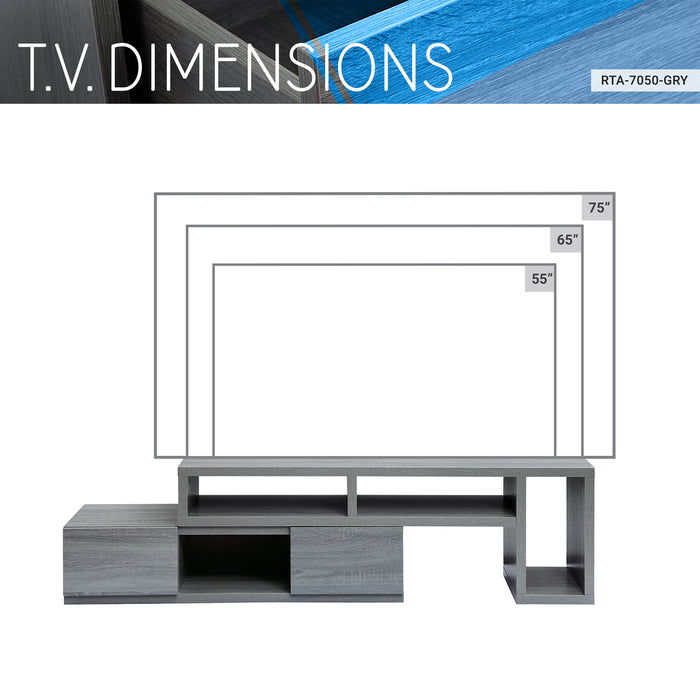 Techni Mobili Adjustable TV Stand Console For Tvs Up To 65"