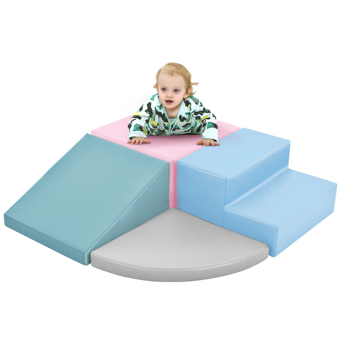 Soft Climb And Crawl Foam Playset, Safe Soft Foam Nugget Block For Infants, Preschools, Toddlers, Kids Crawling And Climbing Indoor Active Play Structure - Colorful