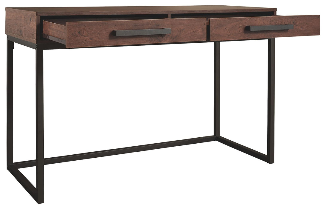 Horatio - Warm Brown / Gunmetal - Home Office Small Desk Unique Piece Furniture