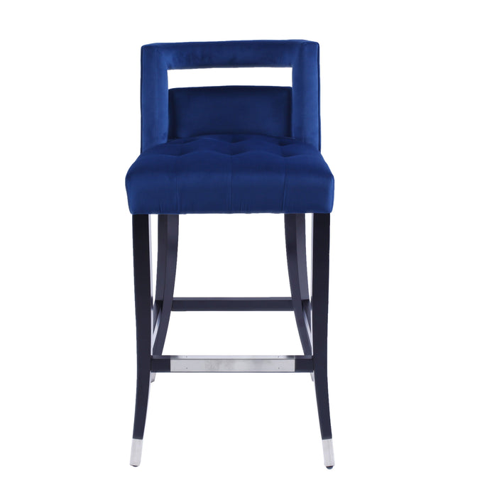 Suede Velvet Barstool With Nailheads Living Room Chair (Set of 2) - 30" Seater Height