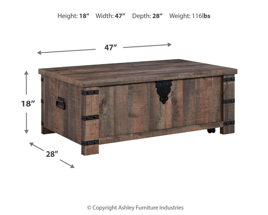 Hollum - Rustic Brown - Lift Top Cocktail Table Unique Piece Furniture