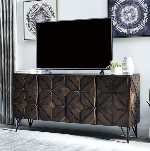 Chasinfield - Dark Brown - Extra Large TV Stand Unique Piece Furniture