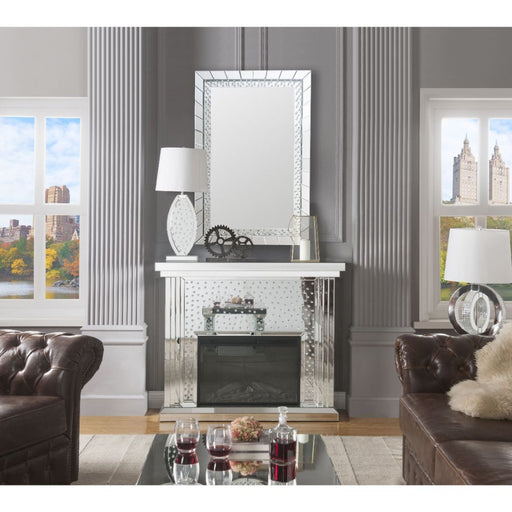 Nysa - Fireplace - Mirrored & Faux Crystals - 40" Unique Piece Furniture