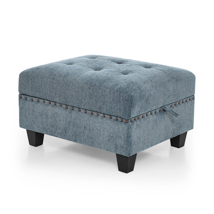 U-Shape Modular Sectional Sofa, Diy Combination, Includes Two Single Chair, Two Corner And Two Ottoman - Navy Chenille