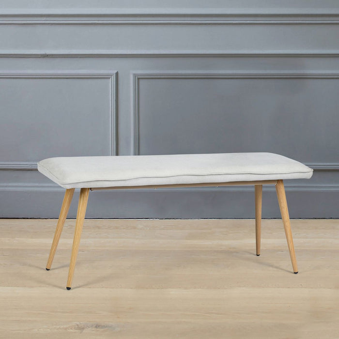 45.3" Dining Room Bench With Metal Legs - Beige