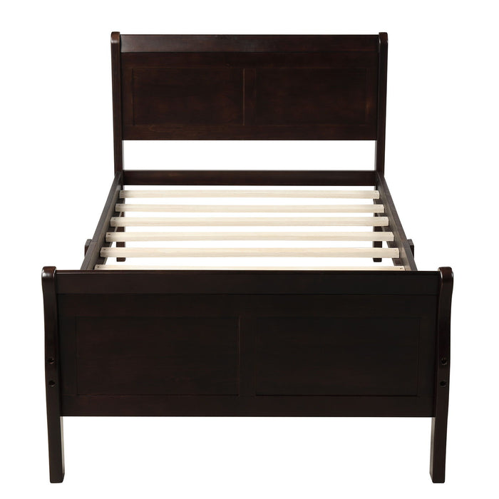 Platform Bed Twin Bed Frame Mattress Foundation Sleigh Bed With Headboard/Footboard/Wood Slat Support