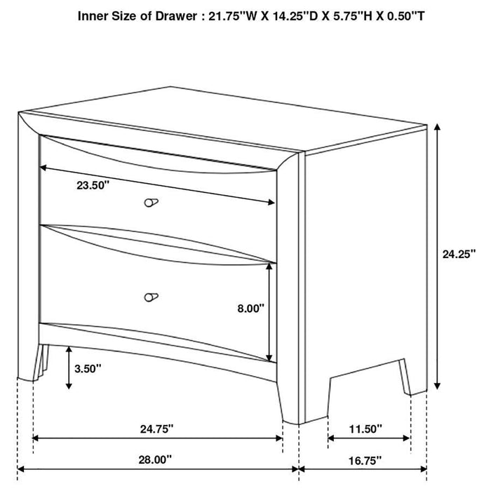 Phoenix - 2-Drawer Nightstand - Deep Cappuccino Unique Piece Furniture
