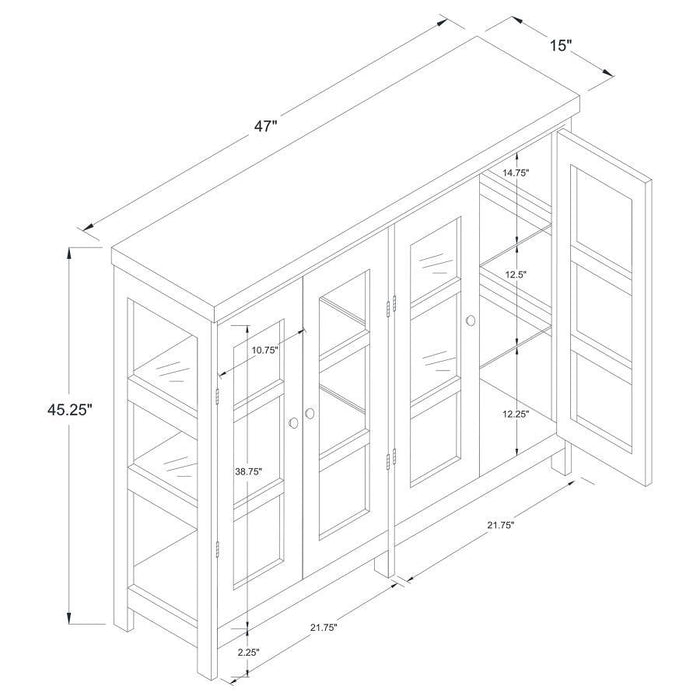 Sable - 4-Door Display Accent Cabinet - White Unique Piece Furniture