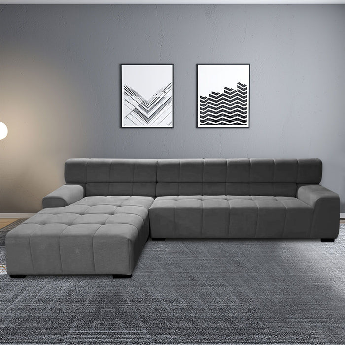 125.98" Sectional Sofa Dark Gray