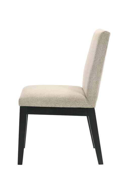 Acme Froja Side Chair (Set of 2) Beige Fabric & Black Finish