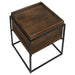 Ondrej - Square Accent Table With Removable Top Tray - Dark Brown And Gunmetal Unique Piece Furniture