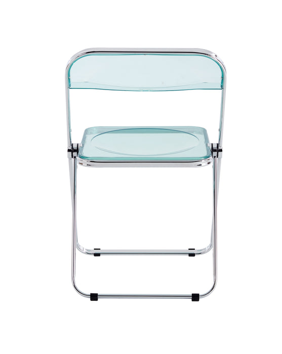 Blue Clear Transparent Folding Chair Chair Pc Plastic Living Room Seat