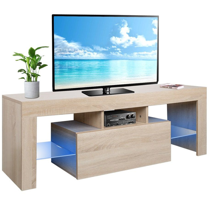 Crazy Elf Modern TV Cabinet, Media Console Table, Entertainment Center Stand With LED Lights And Storage Cabinet, Up To 60" TV (51.2" Lx14.2 Wг17.7" H)