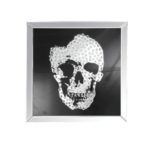 Nevina - Wall Art - Mirrored & Faux Crystal Skull Unique Piece Furniture