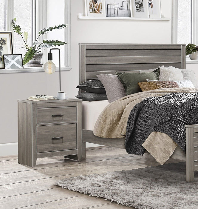 Dark Gray Finish Transitional Look 1 Piece Nightstand Industrial Rustic Modern Style Bedroom Furniture