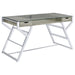 Emelle - 2-Drawer Glass Top Writing Desk - Gray Driftwood And Chrome Unique Piece Furniture