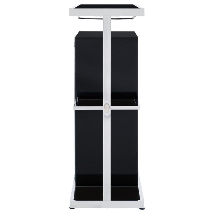 Zinnia - 2-Tier Bar Unit - Glossy Black And White Unique Piece Furniture