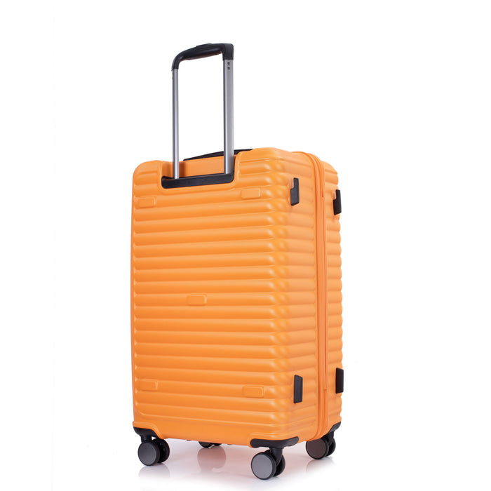 3 Piece Luggage Sets Lightweight Suitcase With Two Hooks, 360° Double Spinner Wheels, Tsa Lock, (21/25/29) Orange