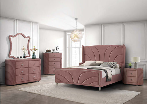 Salonia - Mirror - Pink Velvet Unique Piece Furniture