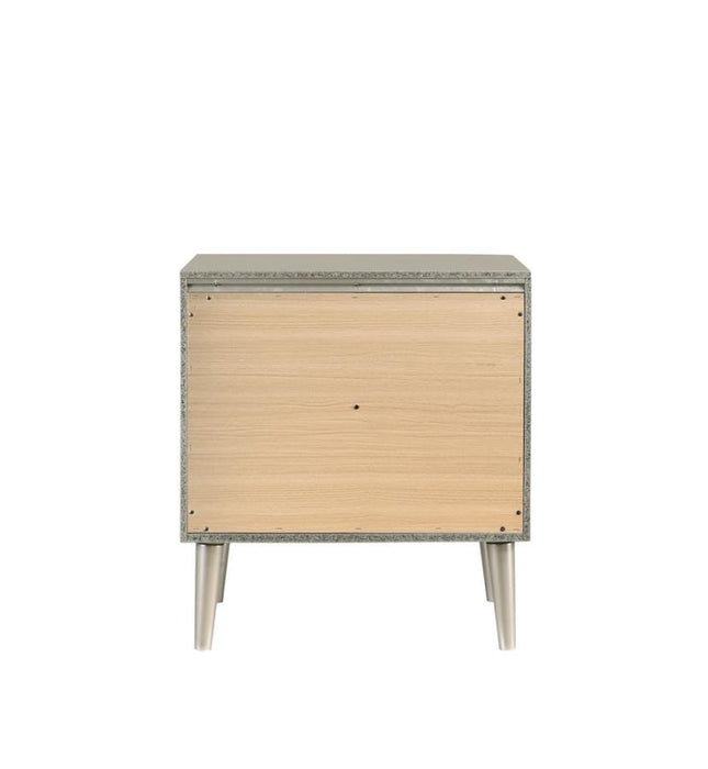 Ramon - 2-Drawer Nightstand - Metallic Sterling Unique Piece Furniture