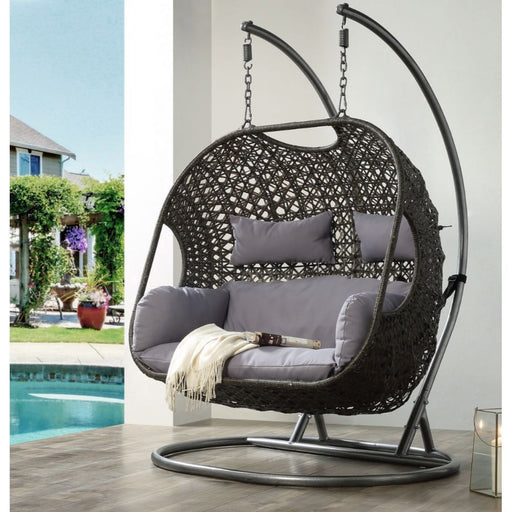 Vasant - Patio Swing Chair - Gray, Dark Unique Piece Furniture
