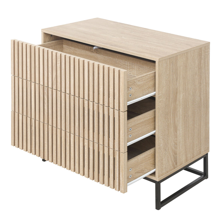 3 Drawer Cabinet, Accent Storage Cabinet, Suitable For Living Room, Bedroom, Dining Room, Study