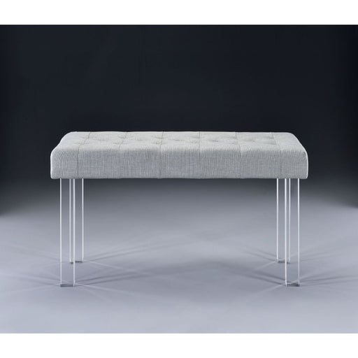 Bagley - Bench - Linen & Clear Acrylic Unique Piece Furniture