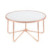 Alivia - Coffee Table - Rose Gold & Frosted Glass The Unique Piece Furniture Furniture Store in Dallas, Ga serving Hiram, Acworth, Powder Creek Crossing, and Powder Springs Area