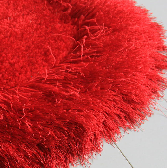 Heart Shape Hand Tufted 4 Inch Thick Shag Area Rug (28 In X 32 In)
