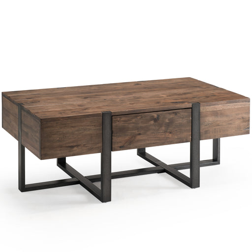 Prescott - Modern Reclaimed Wood Condo Rectangular Cocktail Table - Rustic Honey Unique Piece Furniture