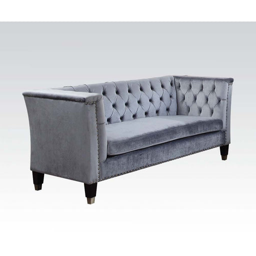 Honor - Loveseat - Blue-Gray Velvet Unique Piece Furniture