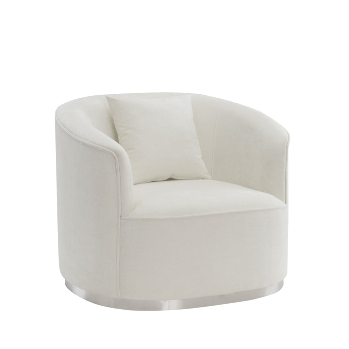 Acme Odette Chair With 1 Pillow, Beige Chenille