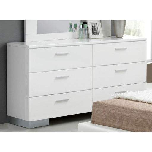 Lorimar - Dresser - White & Chrome Leg Unique Piece Furniture