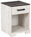 Shawburn - White / Black / Gray - One Drawer Night Stand - Open Cubby Unique Piece Furniture
