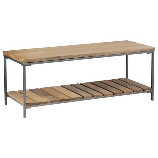 Gerbera - Accent Bench With Slat Shelf - Natural And Gunmetal Unique Piece Furniture