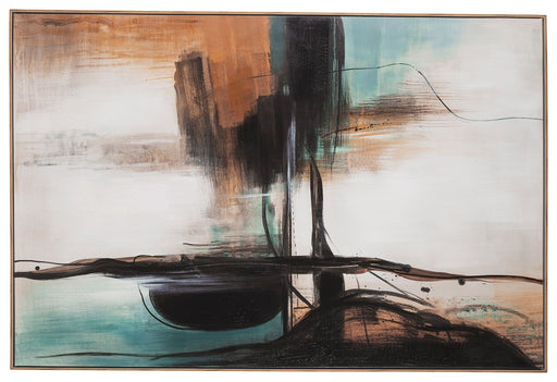 Brunonia - Teal / Orange / Black - Wall Art Unique Piece Furniture