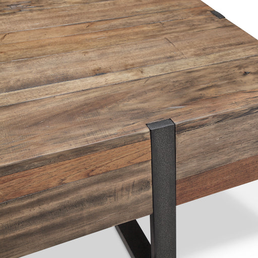 Prescott - Modern Reclaimed Wood Chairside End Table - Rustic Honey Unique Piece Furniture
