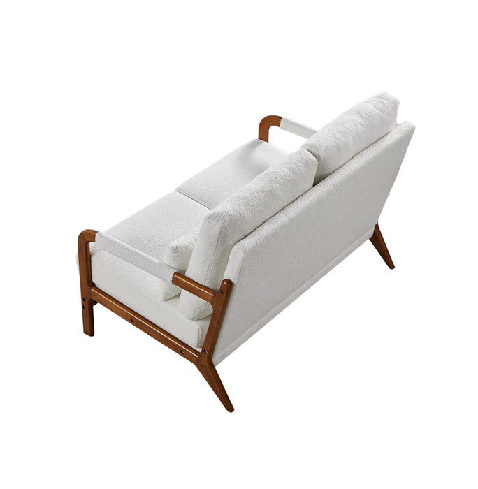 Modern Teddy Velvet Loveseat, Wood Frame Sofa For Living Room