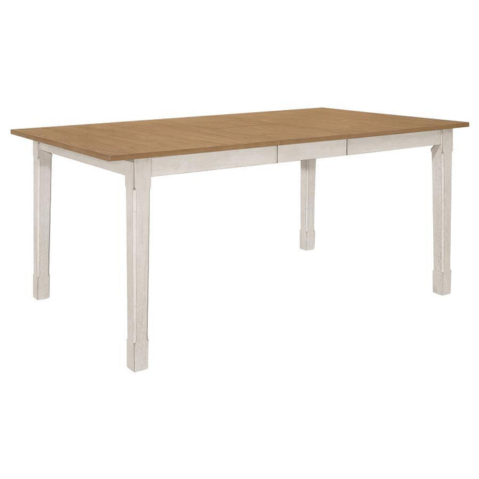 Kirby - Rectangular Dining Table With Butterfly Leaf - Natural And Rustic Off White Unique Piece Furniture