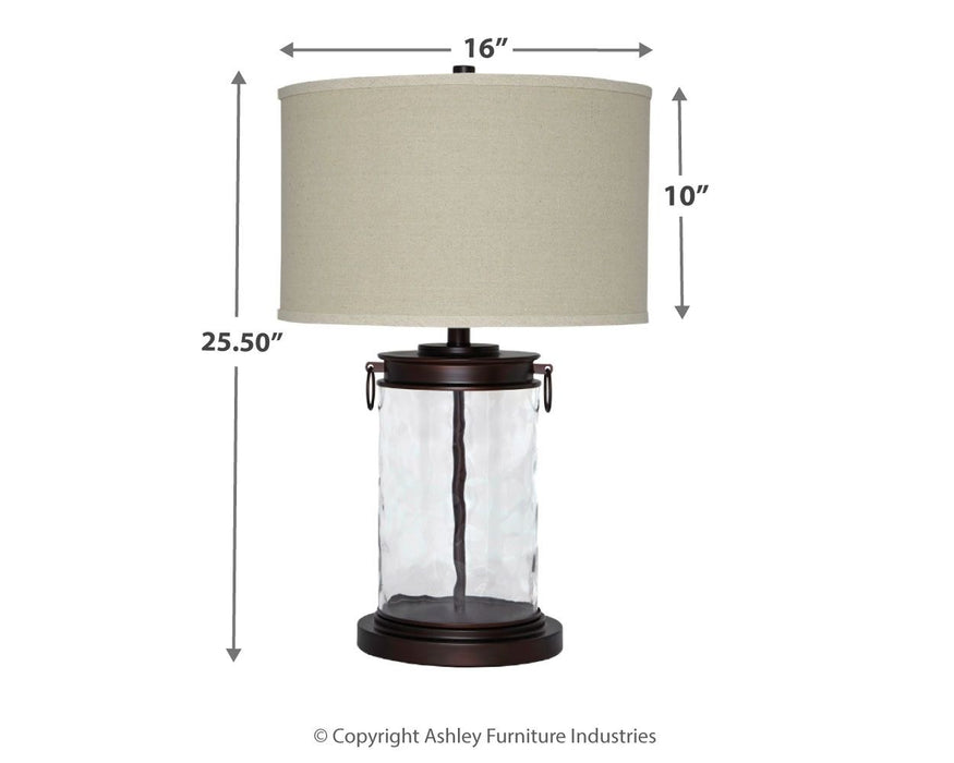 Tailynn - Clear / Bronze Finish - Glass Table Lamp Unique Piece Furniture