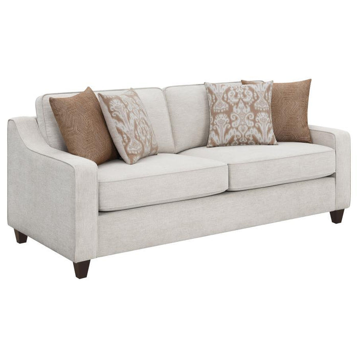 Christine - Upholstered Cushion Back Sofa - Beige Unique Piece Furniture