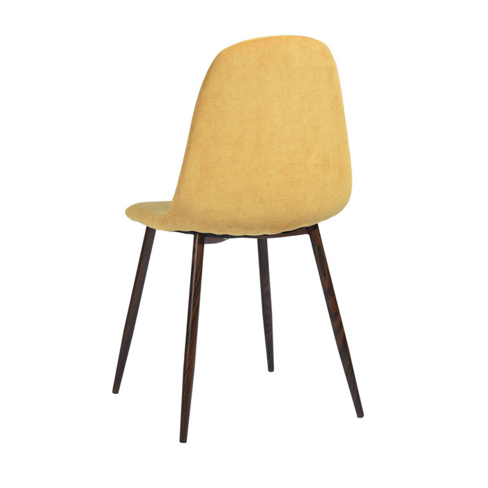 (Set of 4) Scandinavian Velvet Chairs - Yellow