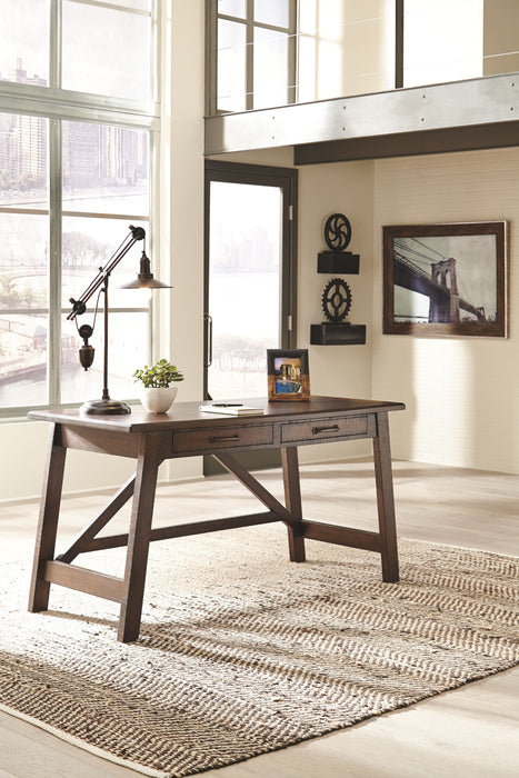 Baldridge - Rustic Brown - Home Office Large Leg Desk Unique Piece Furniture